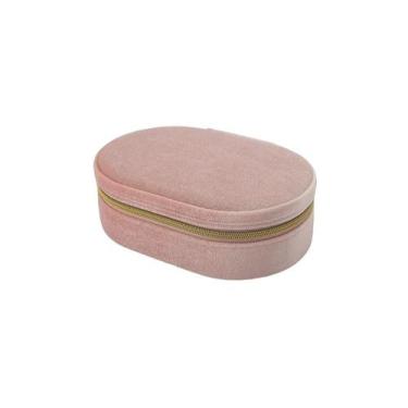 Imagem de Porta-Joias em Veludo Rosa com Zíper e Divisórias - VIDIÈ