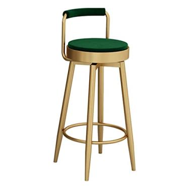 Imagem de Banco de Bar de Cozinha, Altura de Balcão de Bar, Banco de Bar com Ilha de Metal Com Encosto, Cadeira Estofada Ergonomicamente, Cozinha Doméstica, Sala de Estar, Sala de Jantar, Bar, Altura: 65 Cm