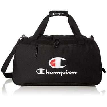 Imagem de Champion Bolsa esportiva com logotipo, Preto liso/branco, tamanho nico