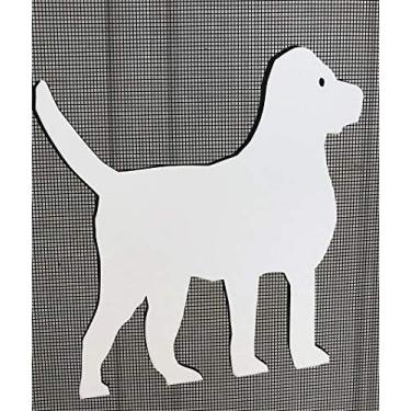 Imagem de DCentral Ímãs de tela flexíveis para cães de família grande: frente e verso branco de segurança - mais fácil de ver dia e noite. Decorativo Ajuda a parar de caminhar em telas, cobre pequenas lágrimas nas telas tamanho 15 x 15 cm