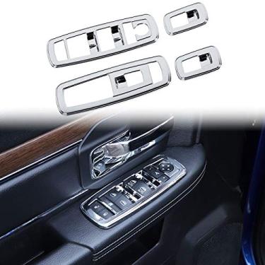 Imagem de Voodonala Interruptor de elevação de janela para Dodge Charger Durango 2011-2019, para RAM 2010-2017, ABS Cromado 4 peças