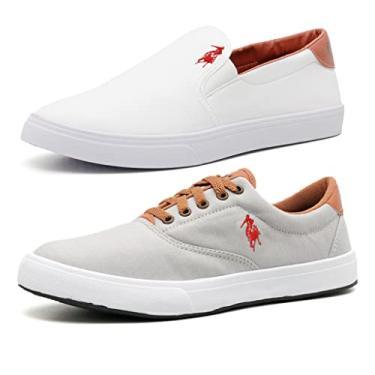 Imagem de Kit 2 Pares Tenis Masculino Sapatenis Polo Slip Lona Cadarço