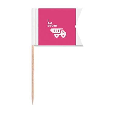Imagem de Veículos de transferência de produtos para dirigir com palito, bandeiras para marcação de rotulagem para bolo de festa, prato de queijos