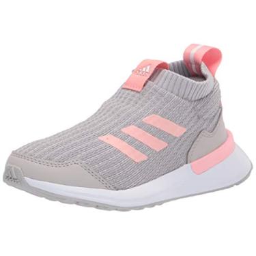 Imagem de adidas RapidaRun LL infantil (criança pequena), Cinza/Rosa Glória/Cinza, 18