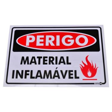 Imagem de Placa De Sinalização Perigo Material Inflamável Ref 156 Encartale - En