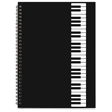 Imagem de Caderno de música, caderno de notas em branco, papel de manuscrito espiral de papelão, papel de composição para crianças, músico, estudantes, teclado de piano - caderno de música 100 páginas 26 x 19