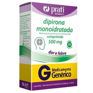 Imagem de Dipirona Monoidratada 500mg 20 comprimidos Genérico Prati Donaduzzi PRATI DONADUZZI
