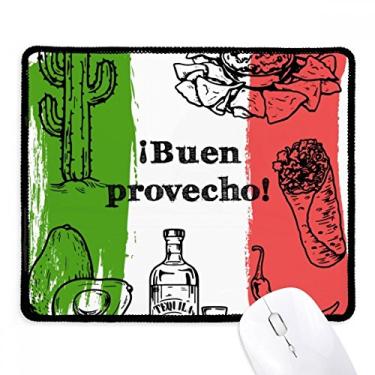 Imagem de Mousepad redondo com estampa de culinária do México e borda costurada para jogos