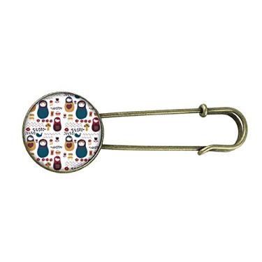 Imagem de Russia Dolls Pôster de flor russa Matrioska Retrô Broche de metal Clipe Joias