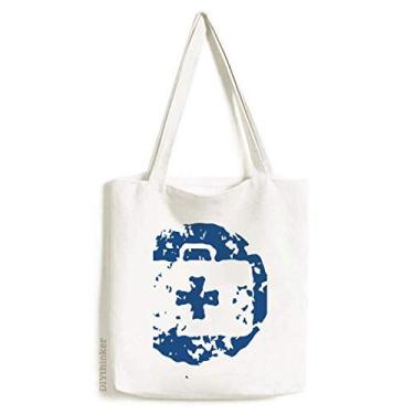 Imagem de Kit de primeiros socorros azul com estampa de ilustração redonda, sacola de compras, bolsa casual