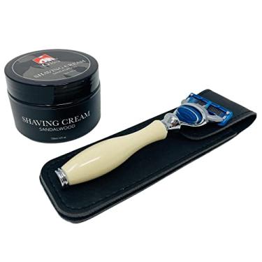 Imagem de GBS 5 Lâmina da lâmina com Ivory Handle Comprimento total 5,5" - bem equilibrada Navalha, seguro e fácil de usar para Homens e Mulheres