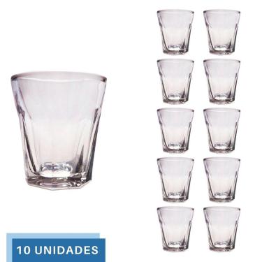Imagem de Kit 10 Copos Shot Dose Vidro Tequila Vodka Cachaça 45mL Bar