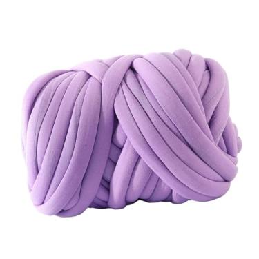 Imagem de Generic Fio grosso grosso e volumoso, fio gigante de lã, fio macio e volumoso, fio gigante para fazer tapete de crochê, cama para animais de estimação, Violeta claro