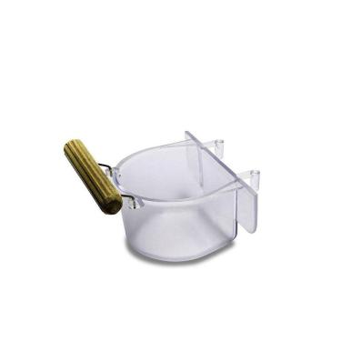 Imagem de Comedouro Trinca Ferro Com Poleiro 110 Ml Cristal Injetfour