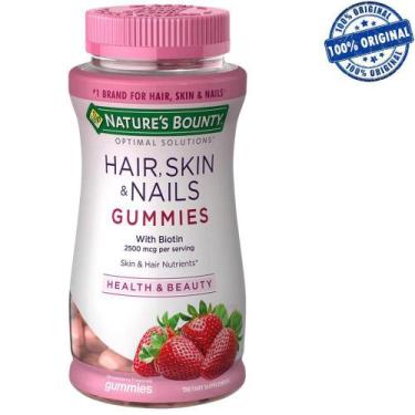 Imagem de Nature's Bounty Hair Skins & Nails 120 Gummies Sabor Morango
