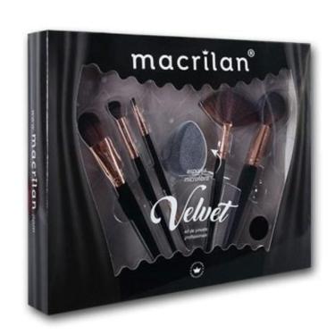 Imagem de Macrilan Kit Velvet Com 5 Pincéis Para Maquiagem Ed010a