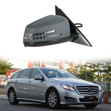 Imagem de Conjunto de espelho de porta lateral adequado para Mercedes Benz 2007-2015 W251 R280 R300 R350 R400 Espelho retrovisor do lado do passageiro para acessórios Mercedes Benz dobrável, memória,