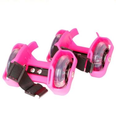 Imagem de Patins Castrap, Patins de Roda de Vento e Fogo, Patins de Duas Rodas Cor Infantil, Largura Ajustável 6.5-9cm (Rosa,Um tamanho)