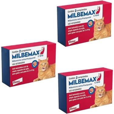 Imagem de Genérico Combo 3Cx Milbemax Gatos De 2 a 8Kg 2 Comprimidos