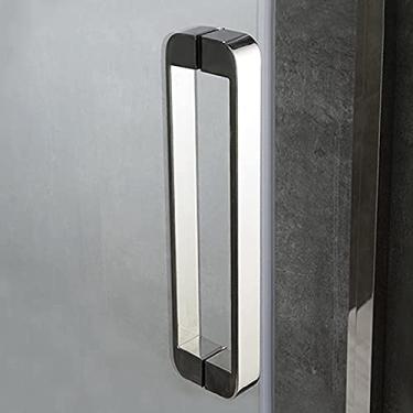 Imagem de Maçaneta de porta de aço inoxidável resistente, maçanetas de porta de empurrar para chuveiro, acabamento polido completo deslizante, substitui maçanetas antigas ou danificadas/440 mm (440 mm)