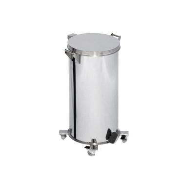 Imagem de Lixeira Pedal, Rodízio e Alça 100L de Aço Inox