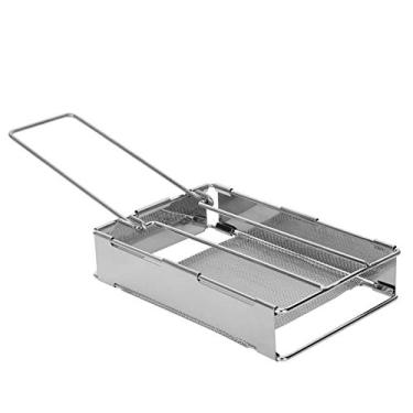 Imagem de Torradeira Portátil Dobrável de Aço Inoxidável Bandeja de Torradas para Piquenique Ao Ar Livre