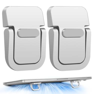 Imagem de Yipinve Mini suporte para laptop, suporte portátil para laptop, suporte ergonômico dobrável e leve com resfriamento ventilado, elegante suporte para notebook para teclados e laptops de 10 a 17,3