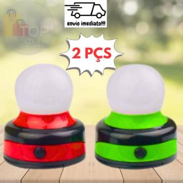 Imagem de Kit  2 Pçs Abajur Luminária De Led Com Imã A Pilha Multiuso Lanterna -