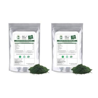 Imagem de Spirulina em Pó 500g: Energia e Nutrição Completa, Kit com 2 - Raiz e 