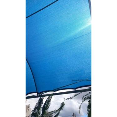 Imagem de Tela Sombrite Decorativa 90 % - 4M X 2M Com Bainha Ilhós - Azul Verde 
