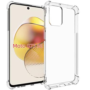 Imagem de USTIYA Capa para Motorola Moto G73 5G Uso Resistente, Bumper Absorção Choques em TPU Transparente Protector Câmera Espessamento nas Quatro Pontas da Carcasa