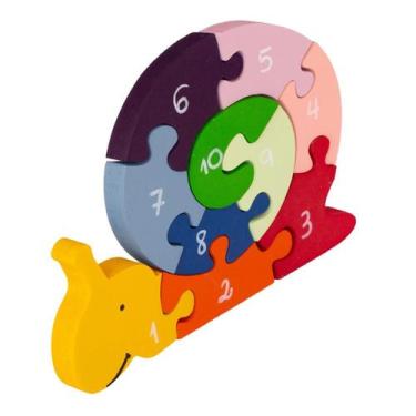Imagem de Quebra-Cabeça Educativo Caracol com Números Incentivo à Aprendizagem e