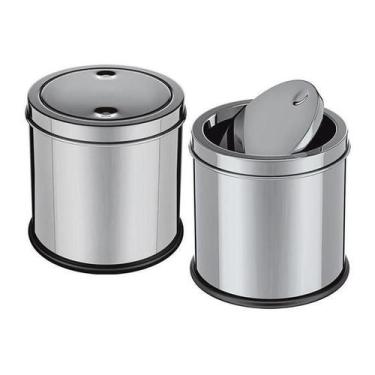 Imagem de Lixeira Euro Design Inox Tampa Basculante 03L - LIX1386