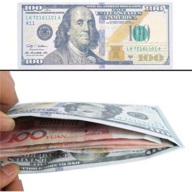 Imagem de Carteira Nota 100 Dólares Estampada Cédula