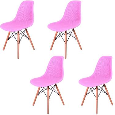Imagem de Kit 4 Cadeiras Design Charles Eames Eiffel Furadinha