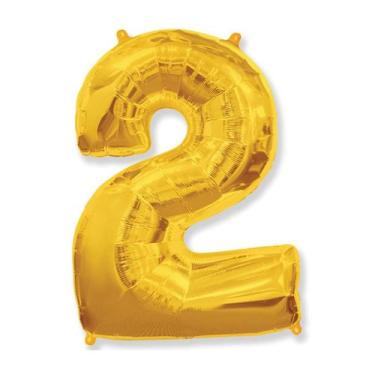 Imagem de Balão Metalizado Número Dourado - 1 Metro - Extra Festas, 2