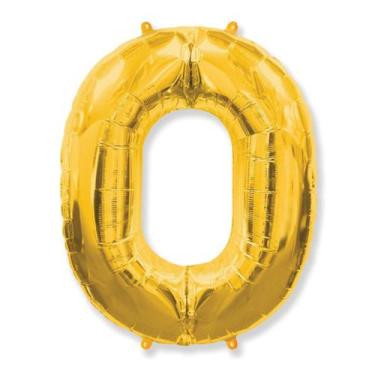 Imagem de Balão Metalizado Número Dourado - 1 Metro - Extra Festas, 0
