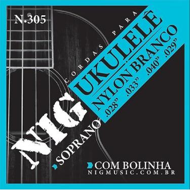 Imagem de Encordoamento Ukulele NIG Nylon Branco Bolinha Soprano N305