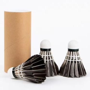Imagem de Kit Peteca de Badminton Gold Sports de Pena de Ganso - 3 Unidades, Pre