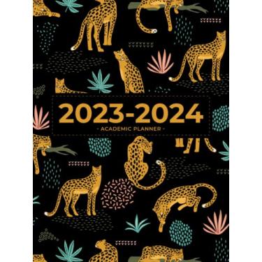 Imagem de Academic Planner 2023-2024 Large | Leopards In The Wild: July - June | Weekly & Monthly | US Federal Holidays and Moon Phases