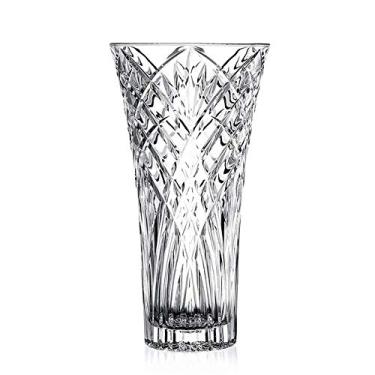 Imagem de Vaso de flores de 30,5 cm, vaso de cristal alto, vasos de vidro transparente para flores, decoração de escritório doméstico de vidro grande moderno para sala de estar, mesa de jantar, centro de mesa