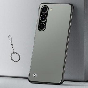 Imagem de Para Samsung Galaxy S23 Ultra Frameless Ring Case para Samsung S23 Plus S10 5G Note 10 Plus Translúcido Matte PC Hard, Preto, Z, para SAM S24 Plus