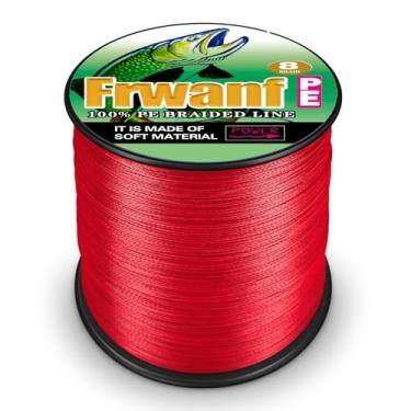 Imagem de FRWANF Linha de pesca trançada de 8 fios - sem desbotamento - elasticidade zero - baixa memória, 0,1-1 mm/2,7-136 kg/100-2000 m pesca marítima, pesca lago, pesca de rio, água salgada, linha de pesca de fibra UHMWPE 45-109 metros
