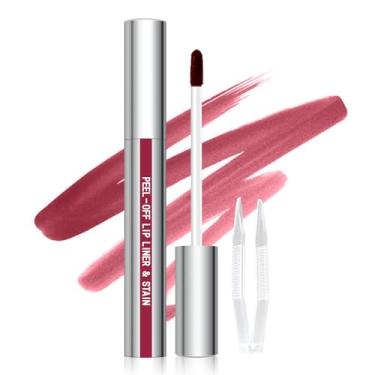 Imagem de Cilrofelr Peel Off Lip Liner Stain, Long Wear Tattoo Lip Liner with Tweezer, Peel Off Lip Stain with Matte Finish, Long Lasting, Waterproof, Transfer-proof, Highly Pigmented Color (Mauve)