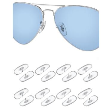 Imagem de 8 pares de protetores nasais de substituição para substituição de protetores nasais para óculos Ray-Ban Aviator RB3025 | RB3026 | RB3030 | RB3211 | RB3362 Óculos de sol - Transparente