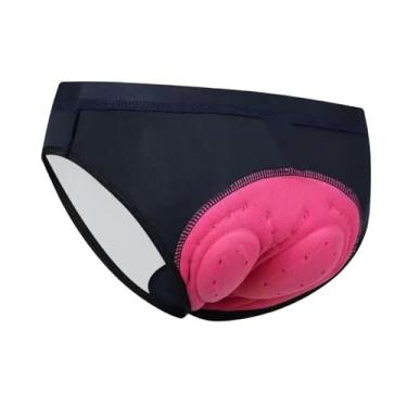 Imagem de UGPLM Calcinha de ciclismo feminino shorts de bicicleta leve secagem rápida secagem de pano esportivo de calcinha de bicicleta acolchoada, Azul Escuro Xxl