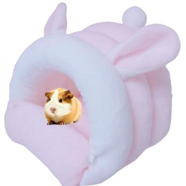 Imagem de Ninho de hamster, roupa de cama quente para hamster, mini cama de hamster para animais de estimação, ninho de degu, cama de animais pequenos, cama de casa de hamster, mini coelhinho de pelúcia,