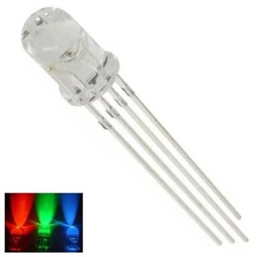 Imagem de 10x Led 5mm RGB 4 Terminais Alto Brilho - Ânodo Comum - Casa da Robóti