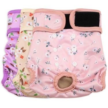 Imagem de Grecle fraldas para cães femininos - fraldas reutilizáveis ​​premium para cachorrinhos no cio - fraldas para cães altamente absorventes femininas para incontinência de animais de estimação c