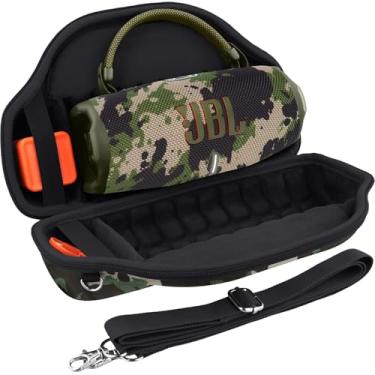 Imagem de co2CREA Capa para alto-falante Bluetooth JBL Charge 6 à prova d'água, portátil, bolsa de viagem rígida com alça de ombro removível (estojo camuflado)